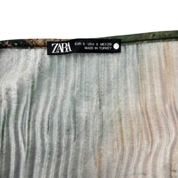 Zara Pleated Printed Kimono Wrap Small - Picture 7 of 8